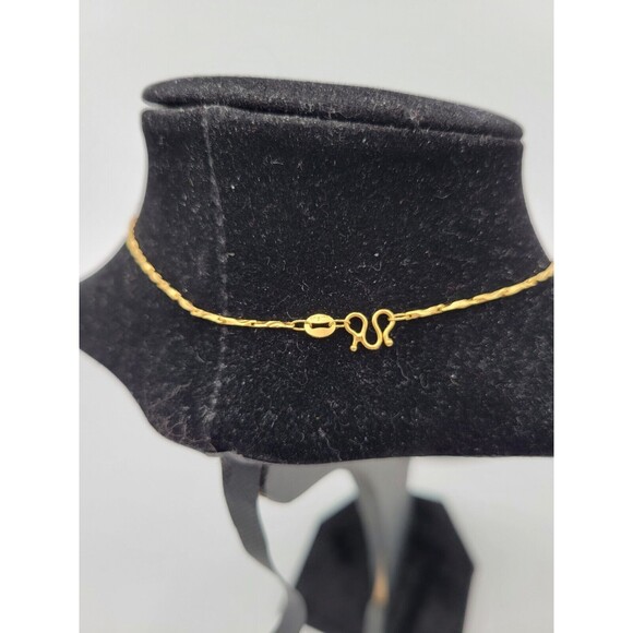 Green Jade Gold Tone Dragon Pendant On 18k Gold Electroplated Chain Necklace - Picture 4 of 10